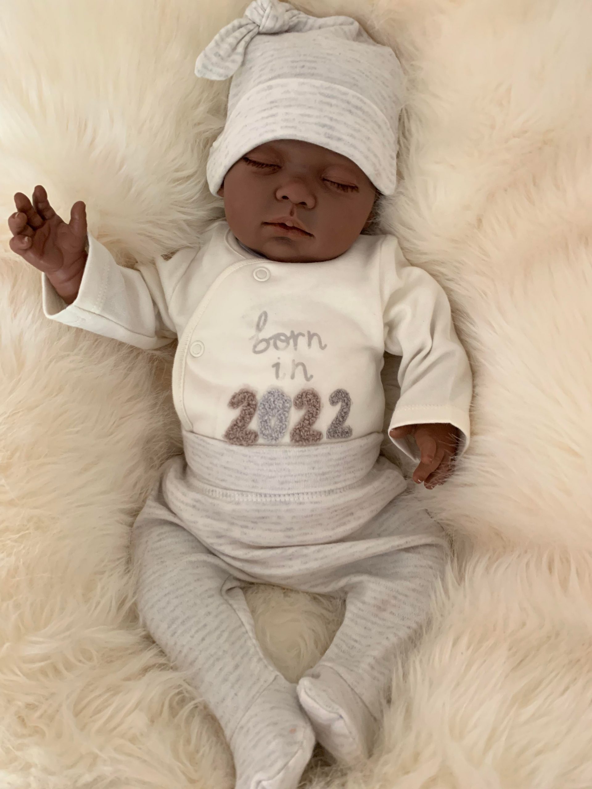 Bi-Racial Closed Eyes Louis Reborn Doll