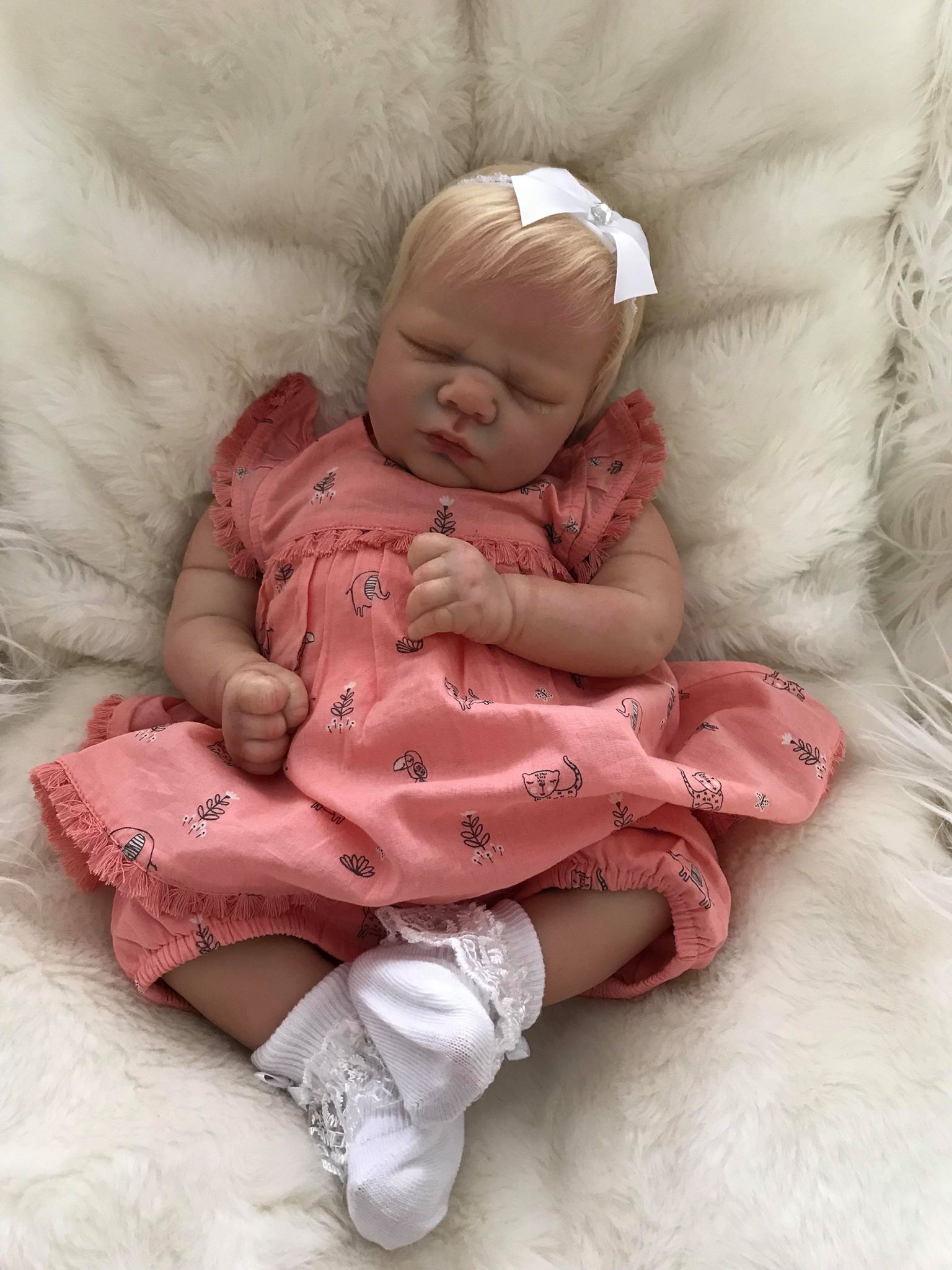 Lavender Closed Eyes Reborn Doll