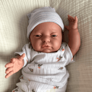 Small Newborn Partially Reborn Berenguer Doll Sleepy Boy with NEW Reborn Doll Newborn Gray Eyes — Toris Reborn Babies