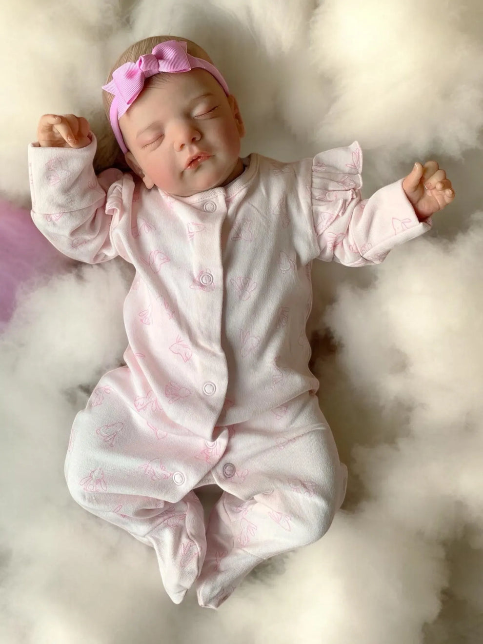 sunny – realistic closed eyed reborn baby girl doll | handcrafted newborn