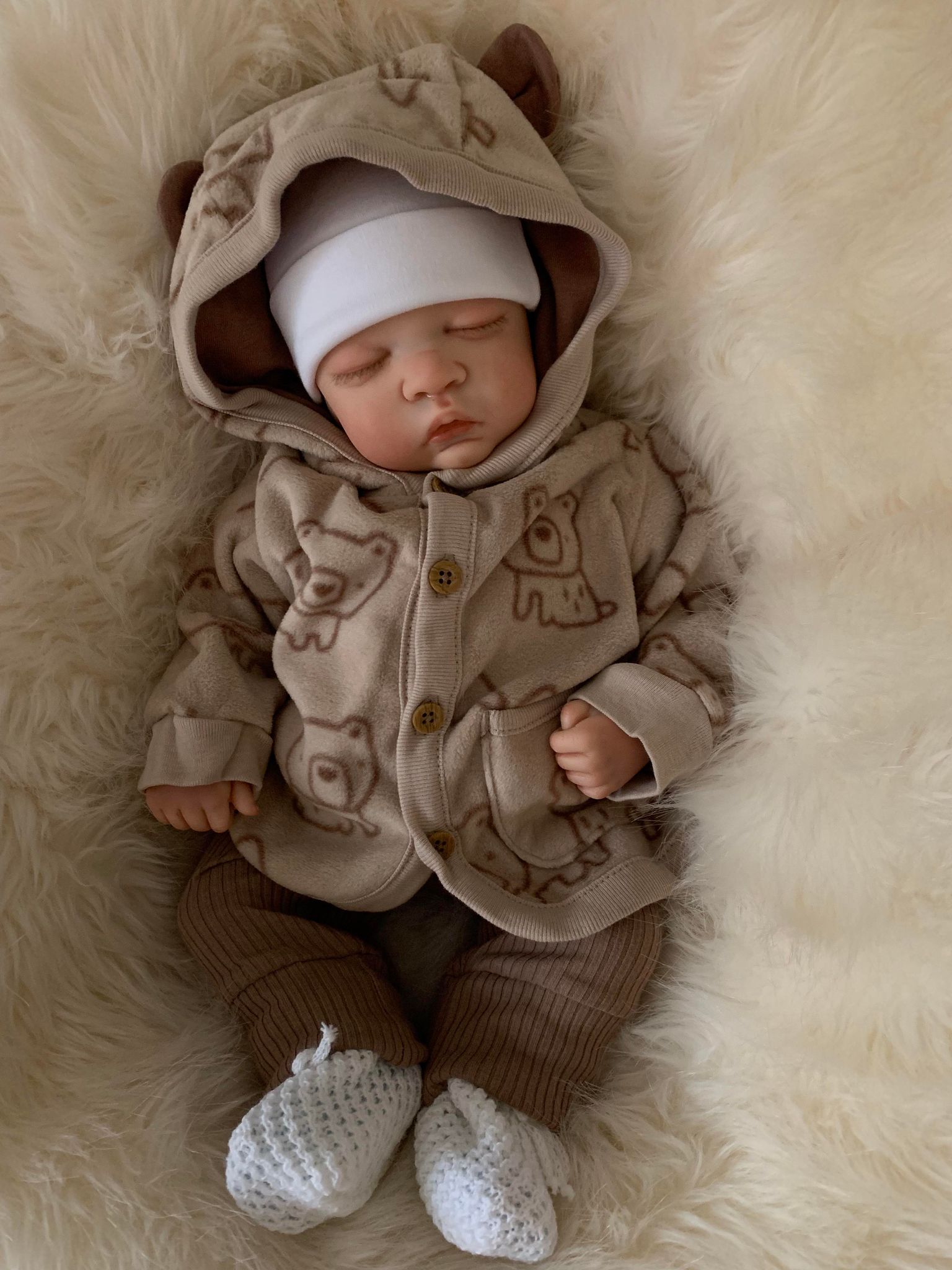 Teddy Closed Eyes Reborn Doll